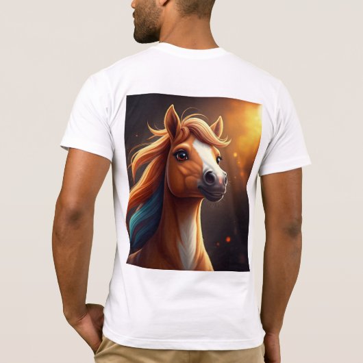 Galop in vreugde Tshirt ontwerp basic mannen tshir (Achterkant)