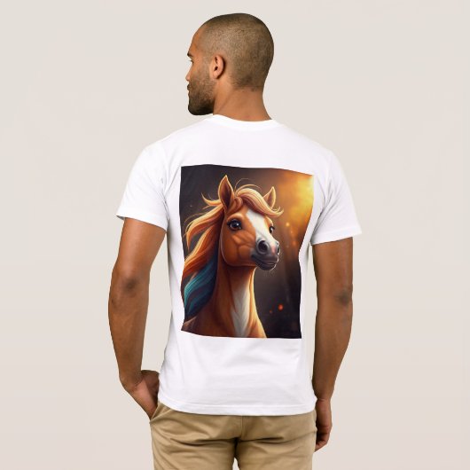 Galop in vreugde Tshirt ontwerp basic mannen tshir (Achterkant volledig)