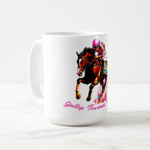Galop naar de overwinning. Elegant paardenportret Koffiemok