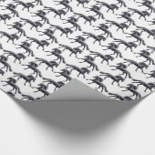 Galoping Black Friesian Horse Wrapping Paper Cadeaupapier (Hoek)