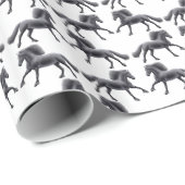 Galoping Black Friesian Horse Wrapping Paper Cadeaupapier (Rol Hoek)