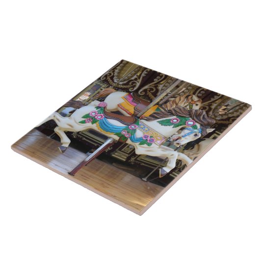  galoping Carousel Horse Tegeltje (Zijkant)