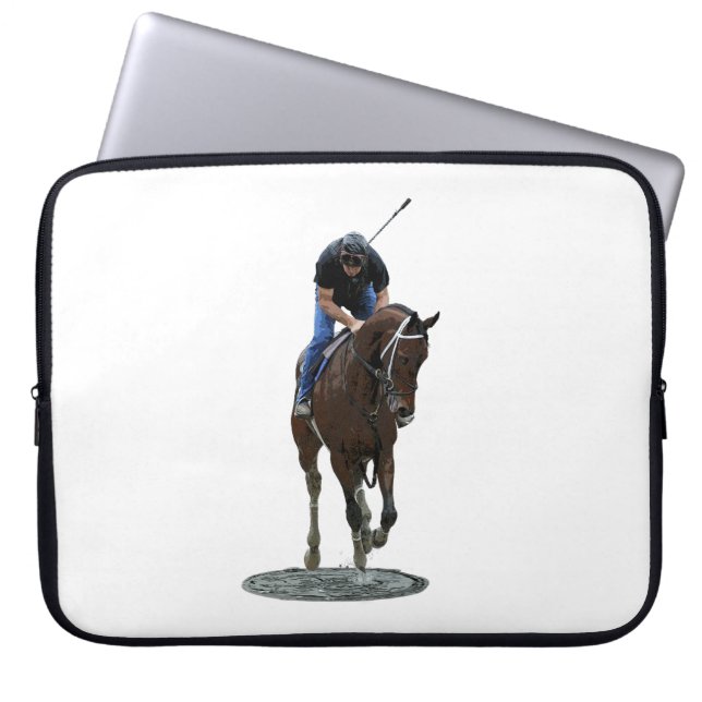 Galoping Thoroughbred Horse-laptophoes Laptop Sleeve (Voorkant)