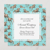 Galoping van de Spaanse Stallions Aqua Achtergrond Kaart (Voorkant / Achterkant)