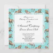 Galoping van de Spaanse Stallions Aqua Achtergrond Kaart (Achterkant)