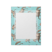 Galoping van de Spaanse Stallions Aqua Achtergrond Notitieblok (Linkerzijde)