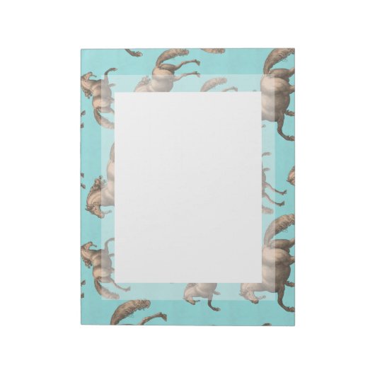 Galoping van de Spaanse Stallions Aqua Achtergrond Notitieblok (Linkerzijde)