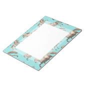 Galoping van de Spaanse Stallions Aqua Achtergrond Notitieblok (Schuin)