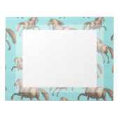 Galoping van de Spaanse Stallions Aqua Achtergrond Notitieblok (Voorkant)