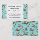 Galoping van de Spaanse Stallions Aqua Achtergrond Visitekaartje (Voorkant / Achterkant)