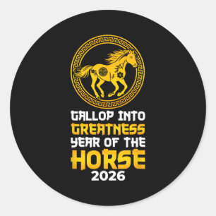 Galoppeer naar Grootheid Jaar van het Paard 2026 C Ronde Sticker