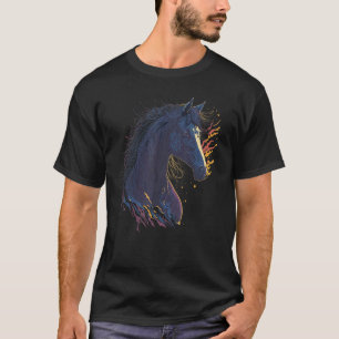 Galoppeer naar ons Kleurrijke Pop Art Paard Portre T-shirt