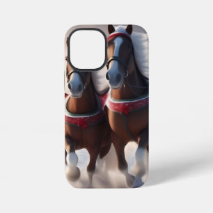 Galopperen door de sneeuw: magische paarden van de iPhone 12 mini hoesje