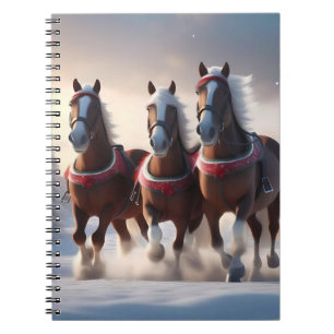 Galopperen door de sneeuw: magische paarden van de notitieboek