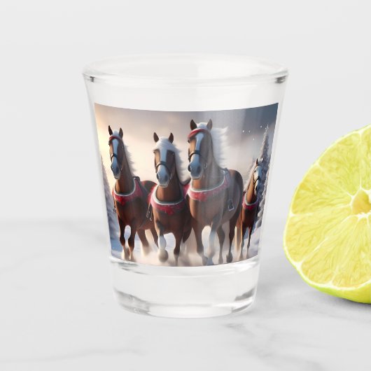 Galopperen door de sneeuw: magische paarden van de shot glas (Voorkant)