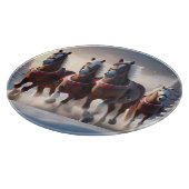 Galopperen door de sneeuw: magische paarden van de snijplank (Hoek)