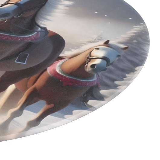 Galopperen door de sneeuw: magische paarden van de snijplank (Hoek)