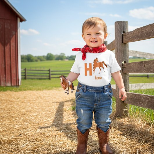 Galopperend Alfabet Avontuur H is voor Paard Tee Kinder Shirts