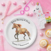 Galopperend paard gepersonaliseerd papieren bordje (Feest)
