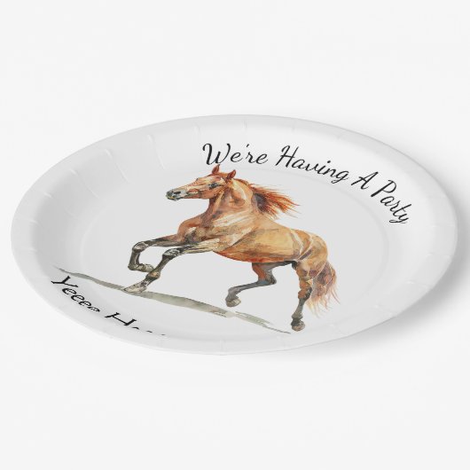 Galopperend paard gepersonaliseerd papieren bordje (Gekanteld)