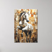 Galopperend paard in dynamische impasto kunst canvas afdruk (Voorkant)