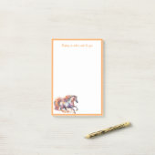 Galopperend paard met bloemenkrans post-it® notes (Op bureau)