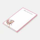 Galopperend paard met bloemenkrans post-it® notes (Schuin)