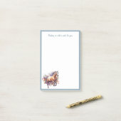 Galopperend paard met bloemenkrans post-it® notes (Op bureau)