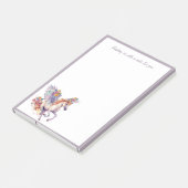 Galopperend paard met bloemenkrans post-it® notes (Schuin)