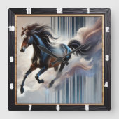 galopperend paard vierkante klok (Voorkant)