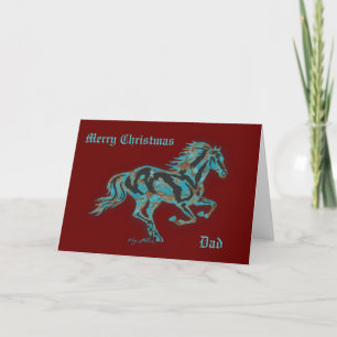 Galopperend Turquoise Paard Feestdagen Kaart