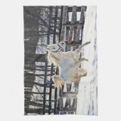 Galopperend Wit Paard Theedoek (Verticaal)