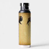 Galopperende Bizons Op Oud Papier Waterfles (Links)