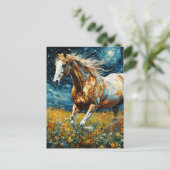 Galopperende Pinto hengst Van Gogh Briefkaart (Staand voorkant)