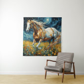 Galopperende Pinto hengst Van Gogh Wandkleed (In situ)