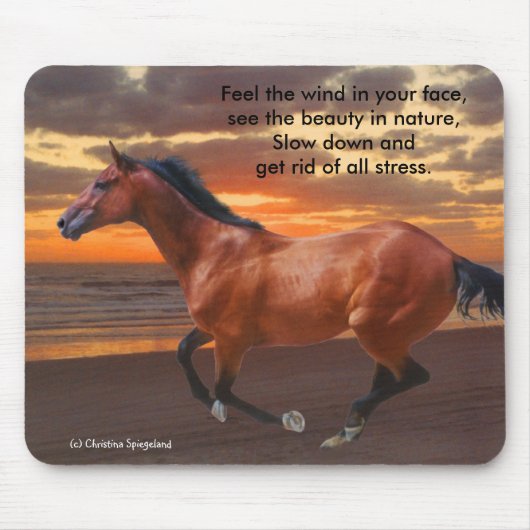 Galopperende volbloed Ocean Mousepad Muismat (Voorkant)