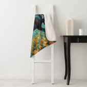 Galopperende zwarte hengst sherpa deken (In situ)