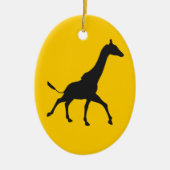 Galopping Giraffe Silhouette Keramisch Ornament (Voorkant)