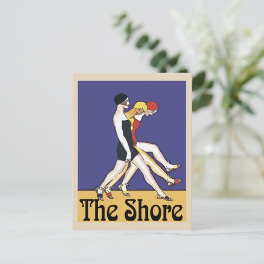 Gals op de Jersey Shore,  stijl. Briefkaart (Staand voorkant)