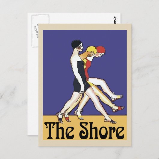 Gals op de Jersey Shore,  stijl. Briefkaart (Voorkant / Achterkant)