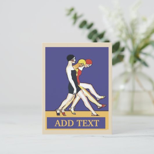 Gals op de Jersey Shore,  stijl. P Briefkaart (Staand voorkant)