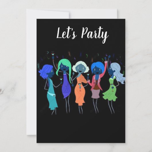 "GALS SAY LET'S PARTY" BACHELORETTE - BRUIDSFEEST KAART (Voorkant)