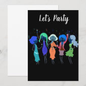"GALS SAY LET'S PARTY" BACHELORETTE - BRUIDSFEEST KAART (Voorkant / Achterkant)