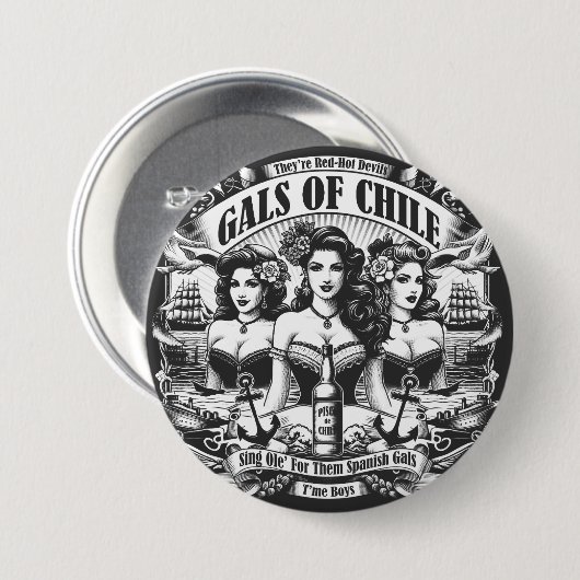 Gals van Chili Ronde Button 7,6 Cm (Voorkant /achterkant)