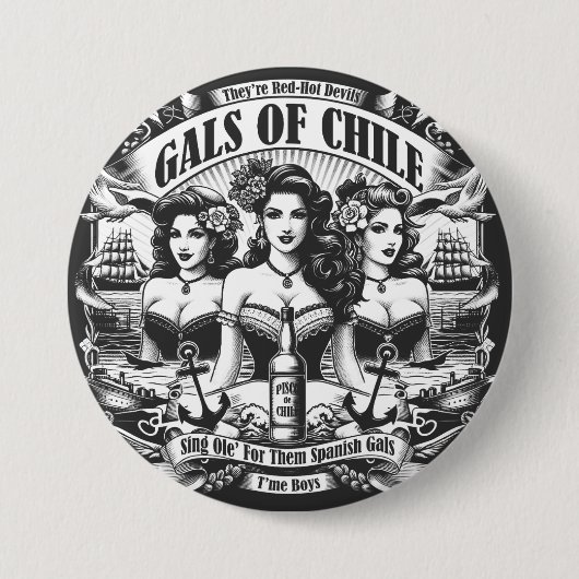 Gals van Chili Ronde Button 7,6 Cm (Voorkant)