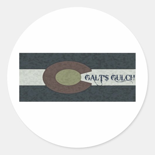 Galt's Golch - Rood wit en blauw combinatieontwerp Ronde Sticker (Voorkant)