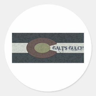 Galt's Golch - Rood wit en blauw combinatieontwerp Ronde Sticker