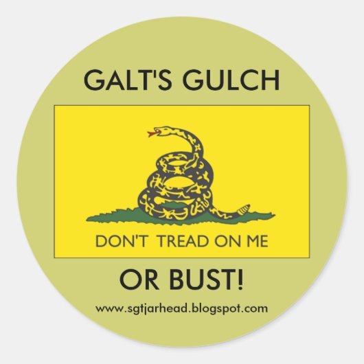 GALT'S GULCH OF BUSTE RONDE STICKER (Voorkant)