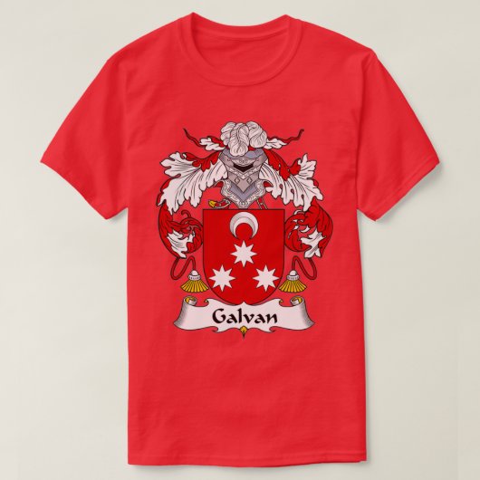 Galvan Coat of Arms Family Crest T-shirt (Design voorkant)