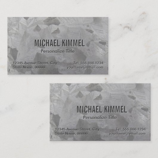 Galvanized Metal Kijk Visitekaartje (Voorkant / Achterkant)